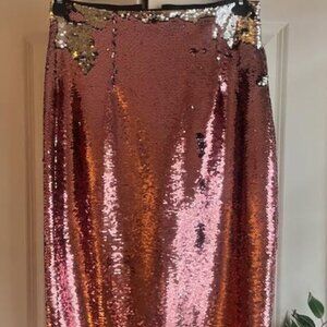 Pink/ Silver Sequin Pencil Skirt EVA MENDES size M